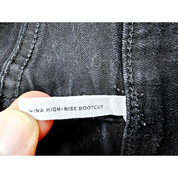 Rag Bone Size 23X29 Women Nina High Rise Bootcut No Fade Black Denim Logo Jeans - Picture 6 of 13